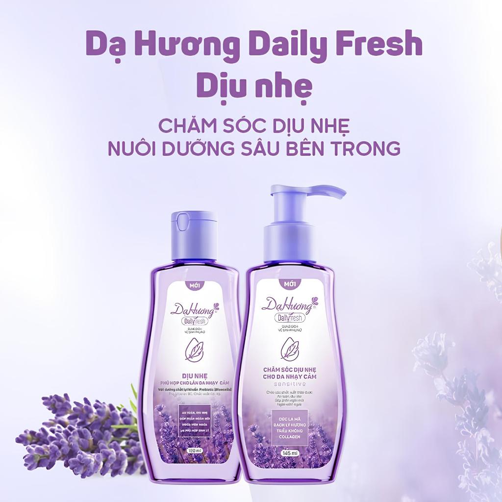 (Mẫu mới)Dạ Hương Daily Fresh Dịu Nhẹ – An Toàn Cho Da Nhạy Cảm 120ml-145ml (tím)