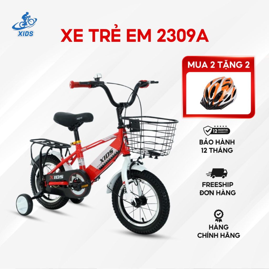 Xe Đạp Trẻ Em, Xe Đạp Thể Thao Địa Hình Cho Bé Từ 2 - 5 Tuổi Có Bánh Phụ An Toàn - Bảo Hành 12 Tháng