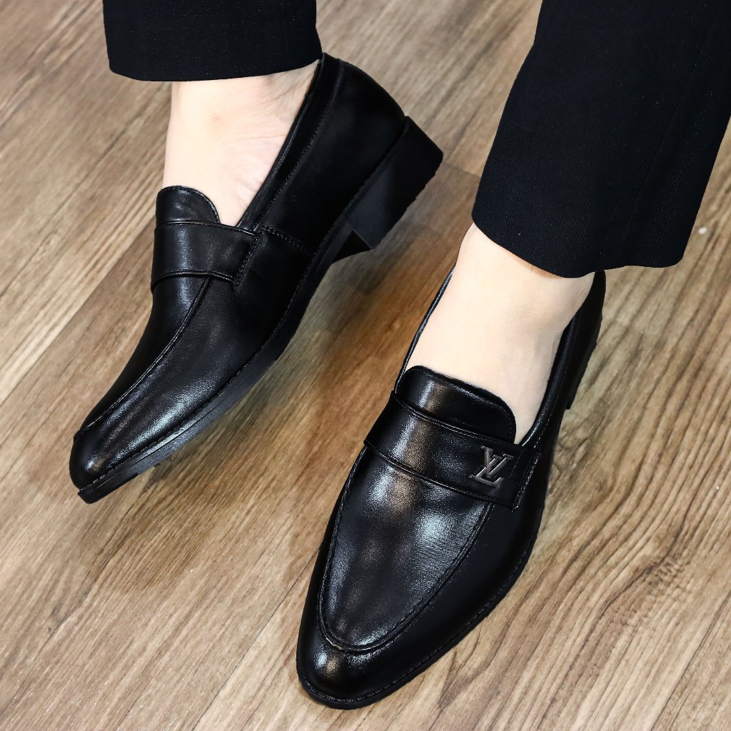 Giày Lười Nam Công Sở LV Quảng Châu Da Mềm Bóng Gương Cao Cấp Siêu Đẹp Sang Chảnh Size Mã QC12