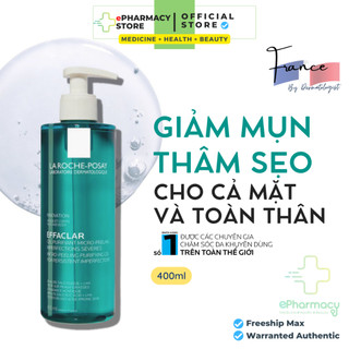 Sữa Rửa Mặt & Sữa Tắm La Roche-Posay Effaclar Micro-Peeling Gel Cleanser làm sạch & giảm mụn 400ml