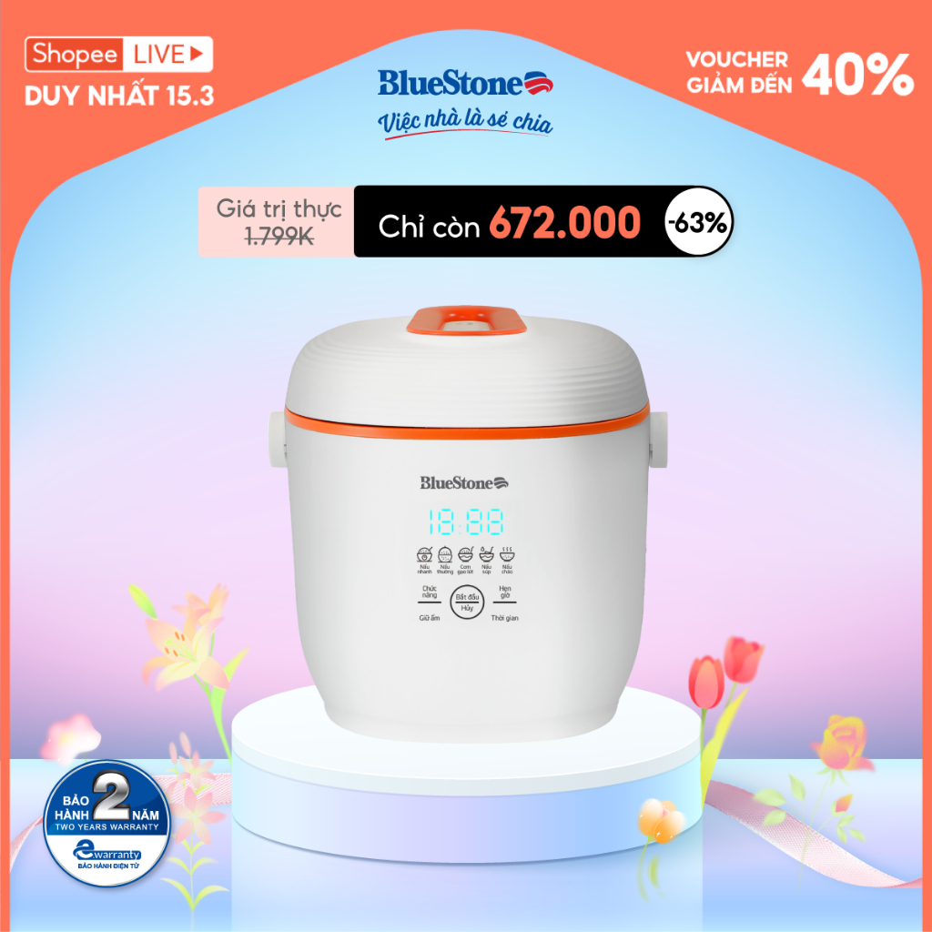 Nồi Cơm Điện Tử BlueStone 0.6L 350W RCB-5928