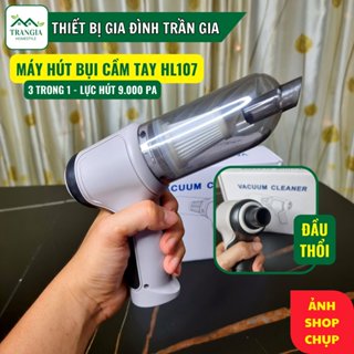 Máy Hút Bụi Mini Không Dây HL-107, Máy Hút Bụi Cầm Tay 3IN1 (Hút, Bơm, Thổi) Công Suất 120W Lực Hút 9000PA