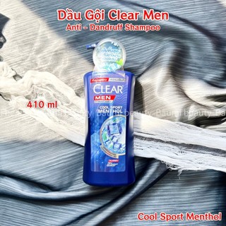 Dầu gội Clear mát lạnh, giảm gàu cho nam hương thơm bạc hà 410ml - Thái Lan