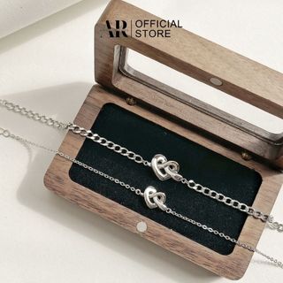 Vòng tay cặp bạc 925 lắc tay đôi nam nữ Sarang-Aura Silver-LĐ04