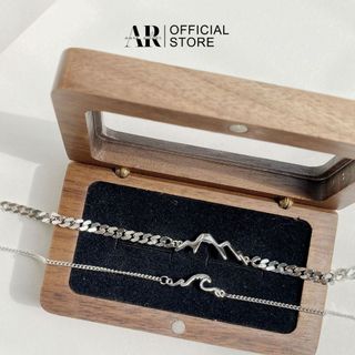 Lắc tay đôi nam nữ bạc 925 vòng tay cặp Sơn Mộng-Aura Silver-LĐ02