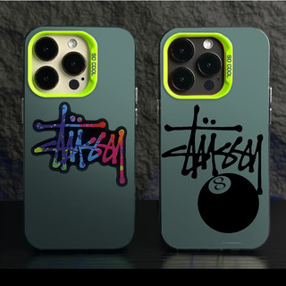 Ốp lưng iphone stussy 8 ball viền vuông chống va đập bảo vệ camera cho 7plus/8plus/x/xs/xsmax/11/12/13/pro/promax dx4204