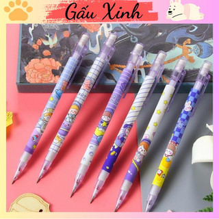 Bút chì bấm bé phi hành gia tím kèm tẩy