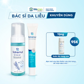 Bộ Đôi Kem Mụn Sahemul Dùng Cho Mụn Viêm 20gr & Bọt Rửa Mặt Sahemul Chuyên Dùng Cho Da Dầu Mụn 150ml