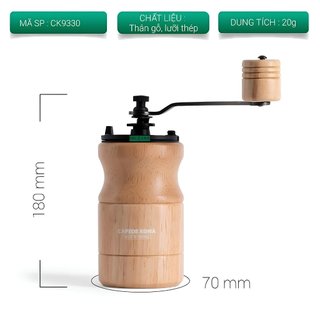 Volcano Cối xay cà phê thân gỗ lưỡi thép