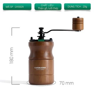 Volcano Cối xay cà phê thân gỗ lưỡi thép