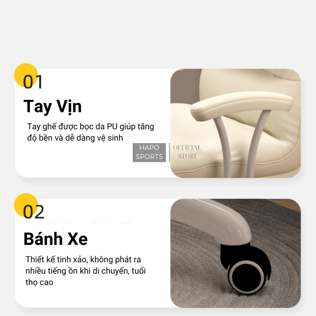 Ghế Xoay Văn Phòng Đệm Lưng Dày Dặn Làm Từ Chất Liệu Da Cao Cấp Chống Nổ, Ghế Xoay Tựa Lưng Ghế Decor Chính Hãng | BigBuy360 - bigbuy360.vn