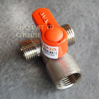 Van khóa nước chữ t 2 ren ngoài - 1 ren trong 21mm chính hãng ana nhập khẩu thái lan/ bh 03 năm - chợ vật tư online