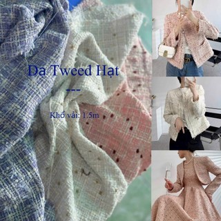 [Vải MM] [836] Vải Dạ Tweed Hạt Dày Vừa Lên Vest, Set Bộ, Quần, Váy, Đầm Sang Trọng Đứng Form (giá bán 0.5m)