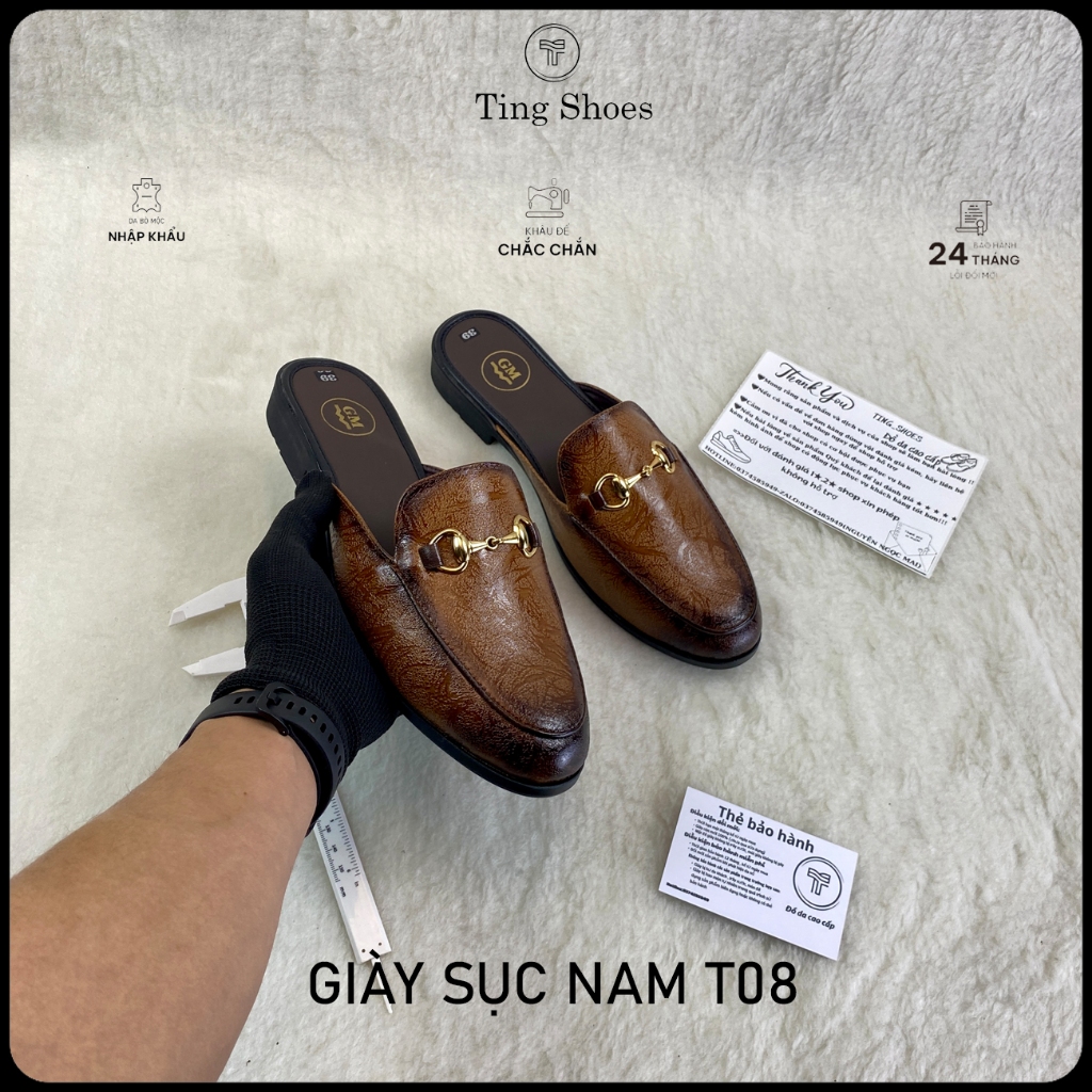 Giày Sục Nam Da Bò Cao Cấp TING SHOES , Sục Nam Trẻ Đế Cao Su Đúc Thời Trang | BigBuy360 - bigbuy360.vn