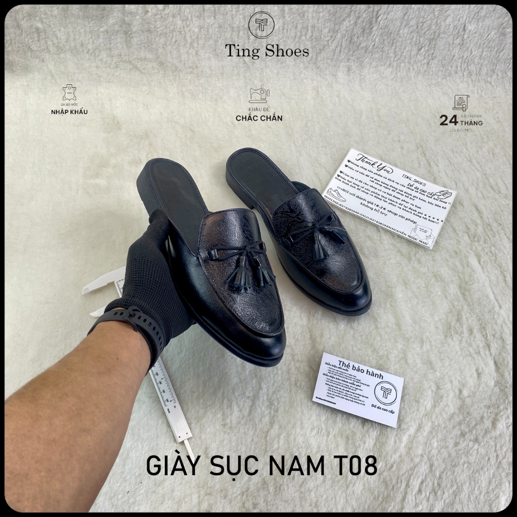 Giày Sục Nam Da Bò Cao Cấp TING SHOES , Sục Nam Trẻ Đế Cao Su Đúc Thời Trang | BigBuy360 - bigbuy360.vn