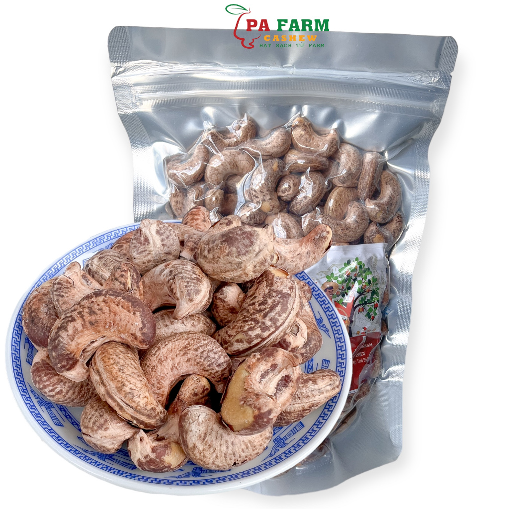 500GRAM Hạt Điều Bình Phước Rang Muối Còn Vỏ lụa