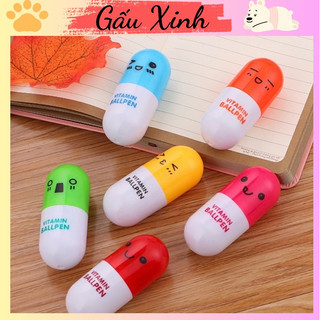 Bút bi viên thuốc mực xanh, bút bi xanh đen đỏ cao cấp - Gấu Xinh Shop