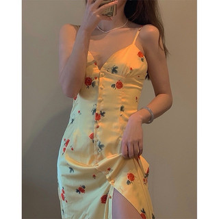 váy 2 dây hoa hồng phong cách cổ điển sang chảnh