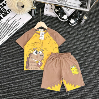 Bộ cotton khủng long bé trai 2-7y