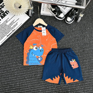 Bộ cotton khủng long bé trai 2-7y
