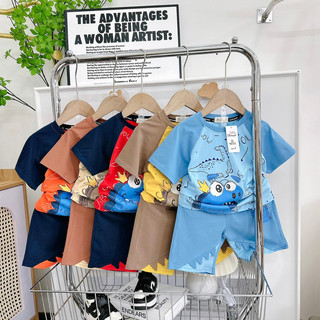 Bộ cotton khủng long bé trai 2-7y