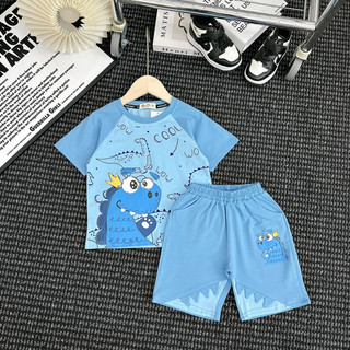Bộ cotton khủng long bé trai 2-7y