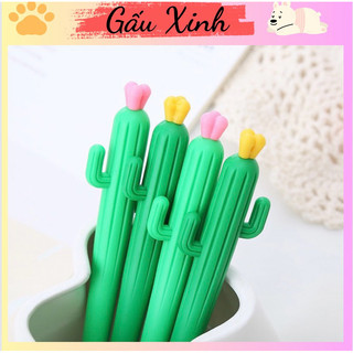 Bút nước ngòi 0.38mm mực đen trơn hình cây xương rồng