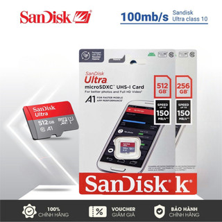 Thẻ nhớ microsdxc sandisk ultra a1 512gb - 256gb 150mb/s, chuyên dùng cho camera - tqt smart
