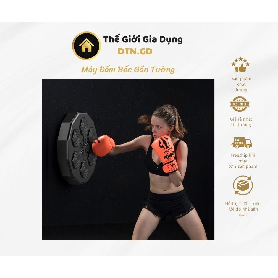 Máy Tập Boxing ZiHa Theo Nhạc Thông Minh, Máy Đấm Bốc Gắn Tường có Bluetooth