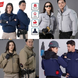 Áo Điều Hòa NHẬT BẢN hàng chính hãng các màu xanh than,xám , Áo chống nắng có gắn quạt làm mát công nghệ PIN JAPAN