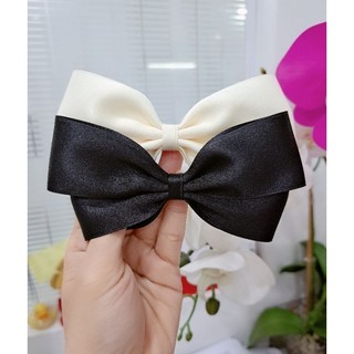 Kẹp tóc nơ lụa Hàn tông màu siêu xinh