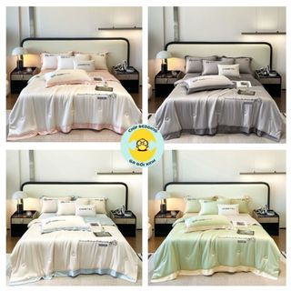 Bộ chăn ga gối phi lụa charming thế hệ mới - full 12 màu