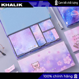 Hộp giấy nhớ, ghi chú, giấy note, giấy giao việc kiểu Hàn Quốc - Có hộp nhựa (480 giấy)