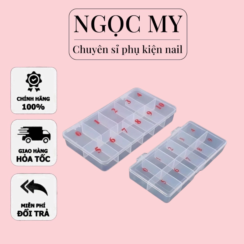 Hộp đựng móng giả,phụ kiện chamr nail
