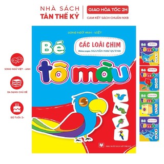 Sách - Bé tô màu theo chủ đề song ngữ Anh Việt phát triển khả năng sáng tạo cho bé