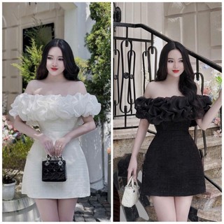 Đầm dự tiệc trễ vai phối bèo sang trọng VISION Dress