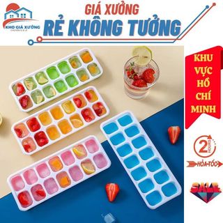 Khay Làm Đá Silicon Có Nắp Đậy 14 Viên Bảo Quản Kháng Khuẩn Chống Mùi Tủ Lạnh, Khuôn Làm Đá , Làm Thạch Cao Cấp