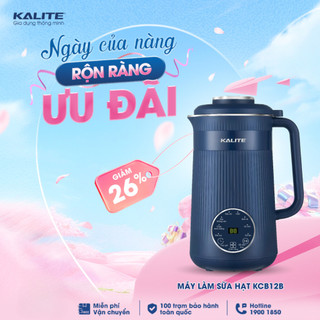 Máy làm sữa hạt Kalite KCB12B dung tích 1,2L với 9 chức năng xay nấu đa dạng, lưỡi dao inox 10 cánh xay nhuyễn mịn