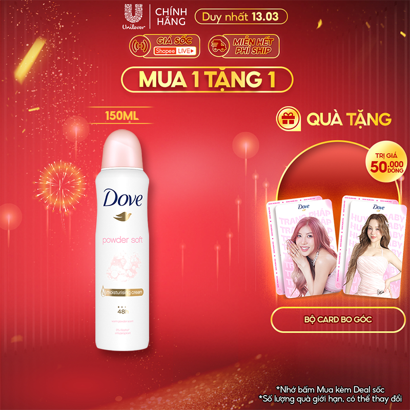 Xịt Khử Mùi Dove Dưỡng Da Sáng Mịn dành cho nữ 135ml