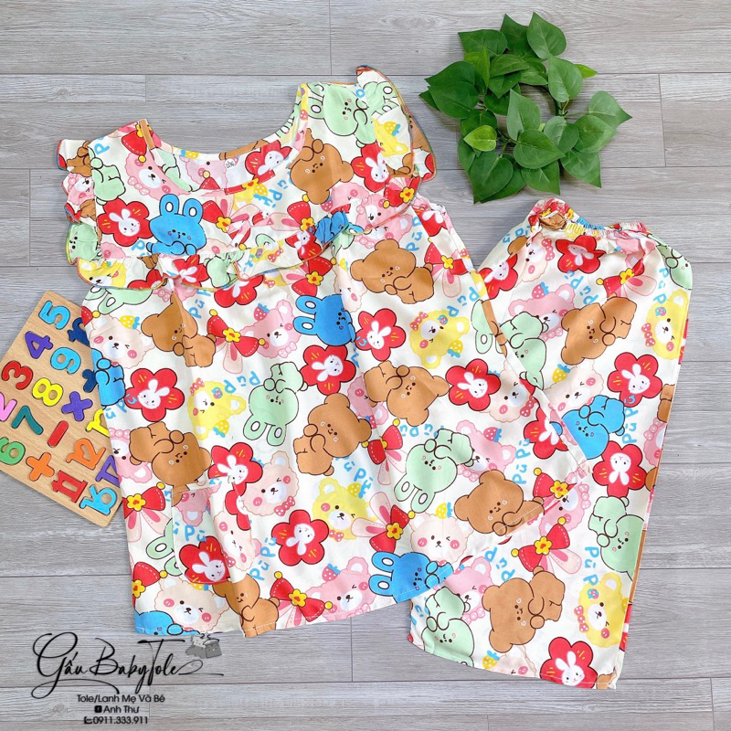 Đồ tole/lanh bé gái lửng size đại GAUBABYTOLE, loại 1 ít nhăn ít rút phù hợp cho các bé