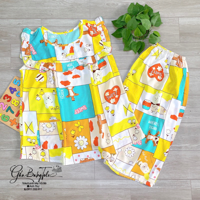 Đồ tole/lanh bé gái lửng size đại GAUBABYTOLE, loại 1 ít nhăn ít rút phù hợp cho các bé
