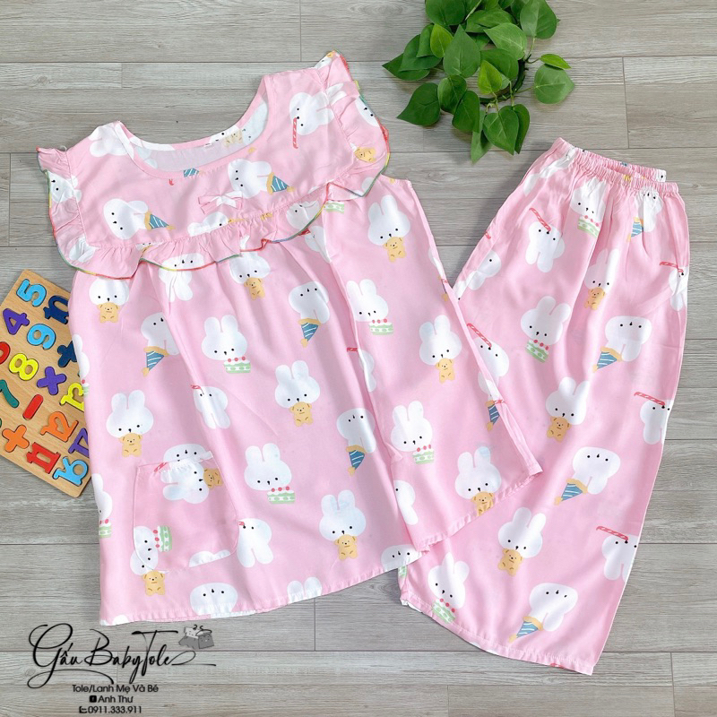 Đồ tole/lanh bé gái lửng size đại GAUBABYTOLE, loại 1 ít nhăn ít rút phù hợp cho các bé