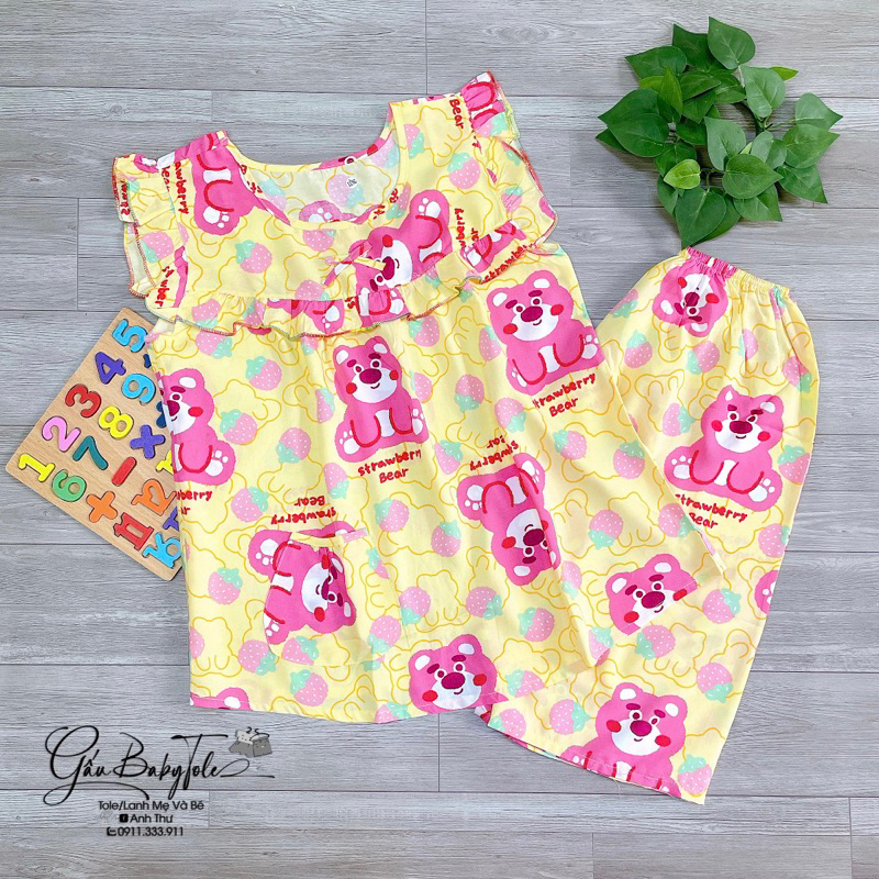 Đồ tole/lanh bé gái lửng size đại GAUBABYTOLE, loại 1 ít nhăn ít rút phù hợp cho các bé