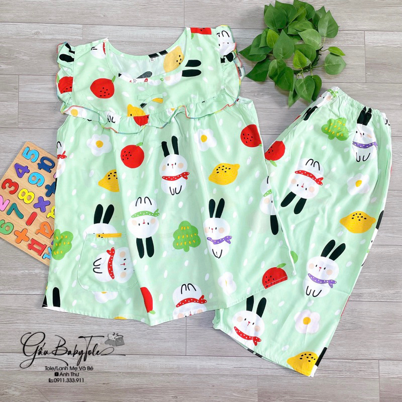 Đồ tole/lanh bé gái lửng size đại GAUBABYTOLE, loại 1 ít nhăn ít rút phù hợp cho các bé