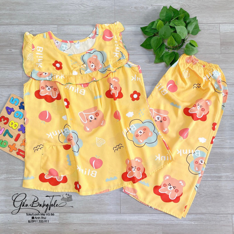 Đồ tole/lanh bé gái lửng size đại GAUBABYTOLE, loại 1 ít nhăn ít rút phù hợp cho các bé