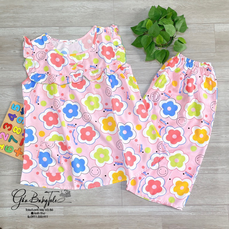 Đồ tole/lanh bé gái lửng size đại GAUBABYTOLE, loại 1 ít nhăn ít rút phù hợp cho các bé