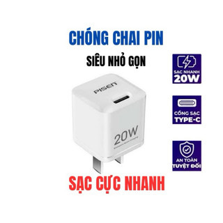 Sac nhanh pisen 20w mini gan bảo vệ pin-bh 12 tháng chính hãng