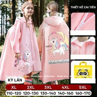   Không Lên Size ạ SY1253 Áo Mưa Cho Bé Khoá Kéo Đeo Căp Áo mưa Trẻ Em Chất Liệu Cao Cấp EVA An Toàn Cho Bé 
