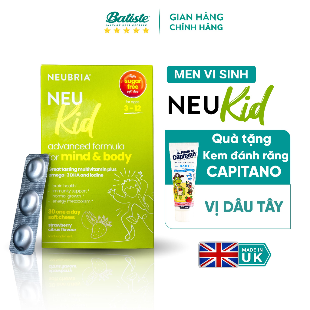 Kẹo dẻo Neu Kid Multivitamin bổ sung Omega DHA và Vitamin tổng hợp cho trẻ