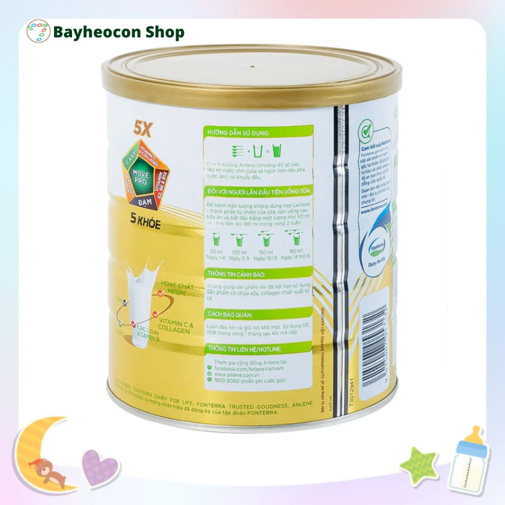 Combo 2 Sữa Bột Anlene Gold 5X Hương Vanilla